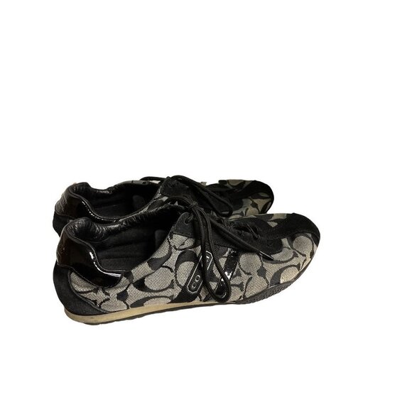 Coach Signature Katelyn Jacquard Logo Lace Up Sneakers black Women's Size 7 - Picture 5 of 9